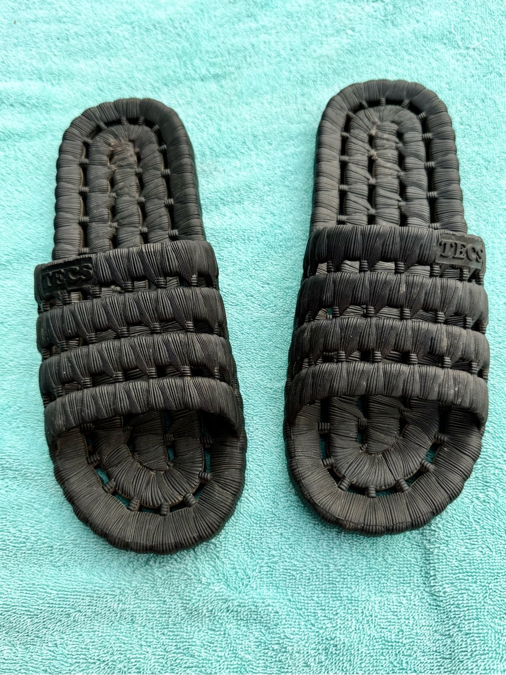 🎒Tecs Men’s Black Water Ready Casual Slides Size 13/14